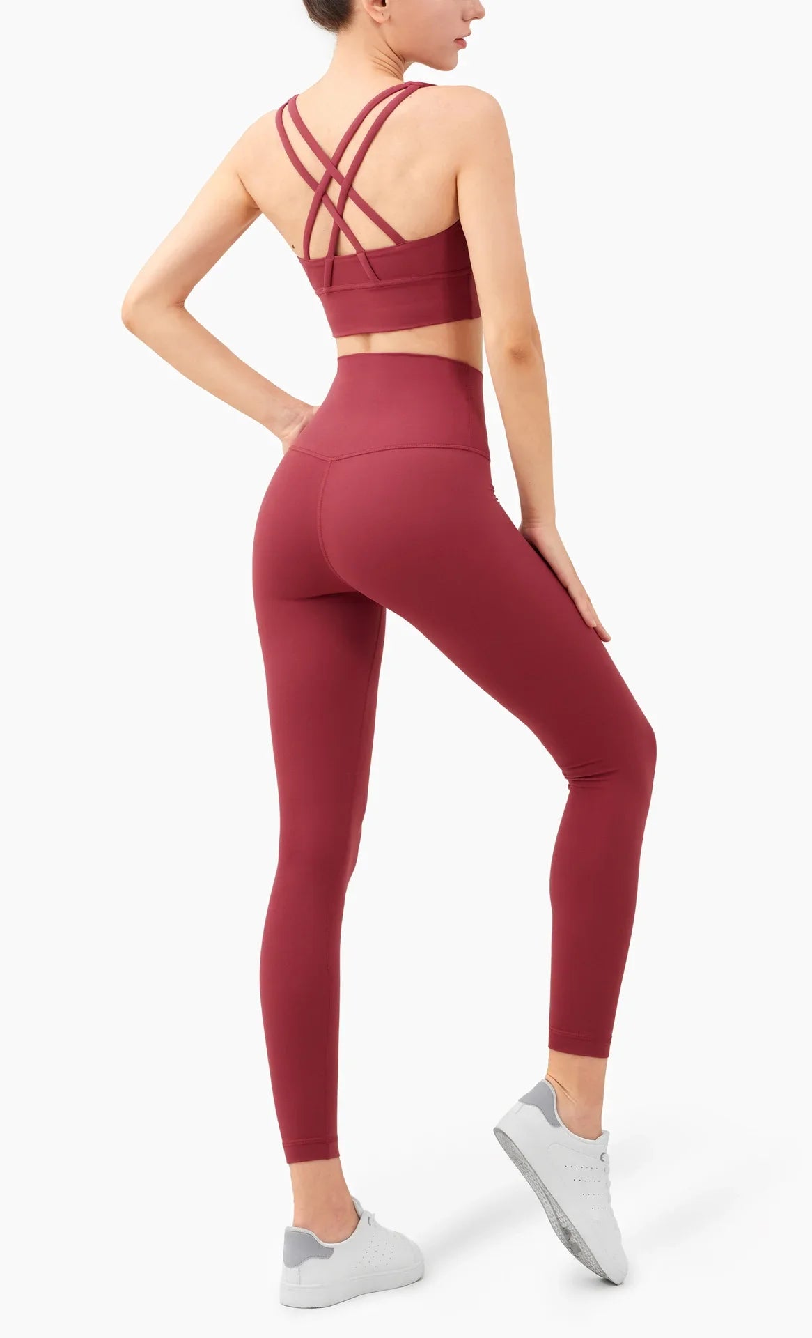 Cross-Back Sports Bra & High-Waist Leggings