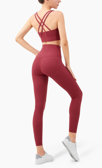 Cross-Back Sports Bra & High-Waist Leggings