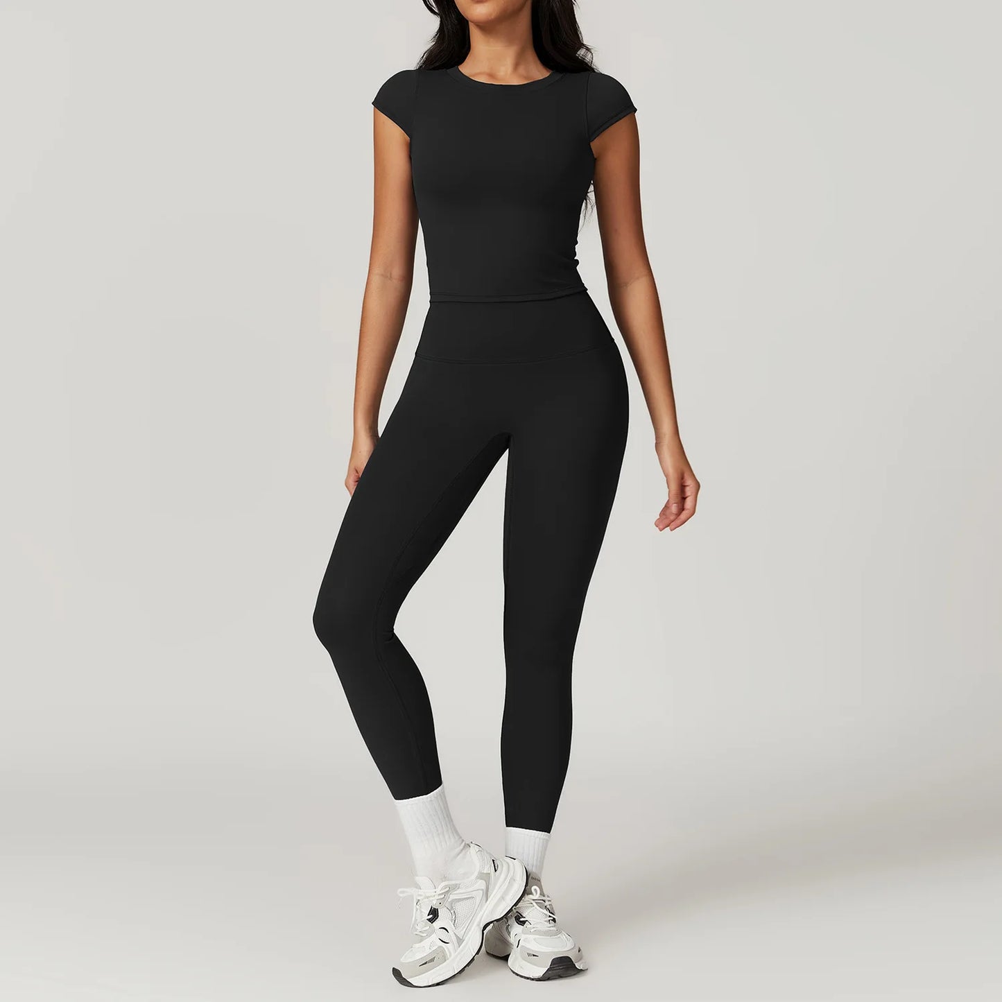 Short Sleeve Female Yoga Short Skirt Tracksuit