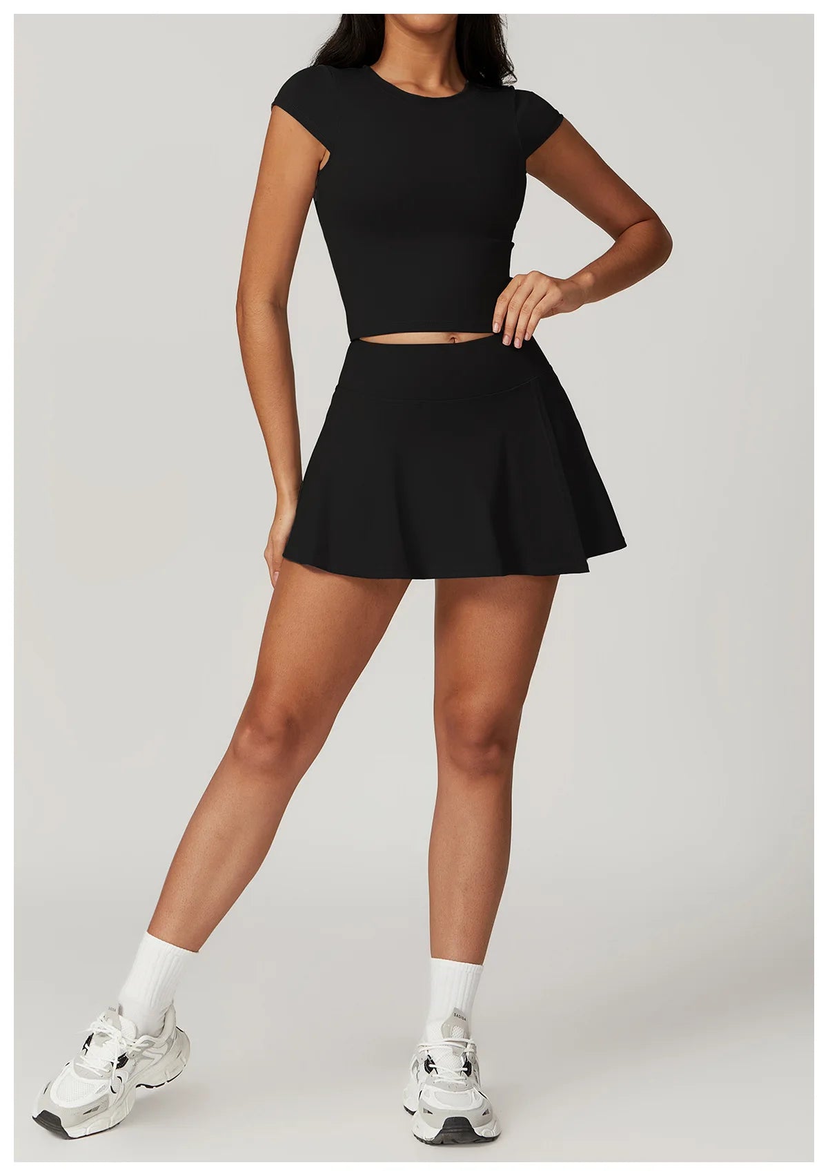 Short Sleeve Female Yoga Short Skirt Tracksuit