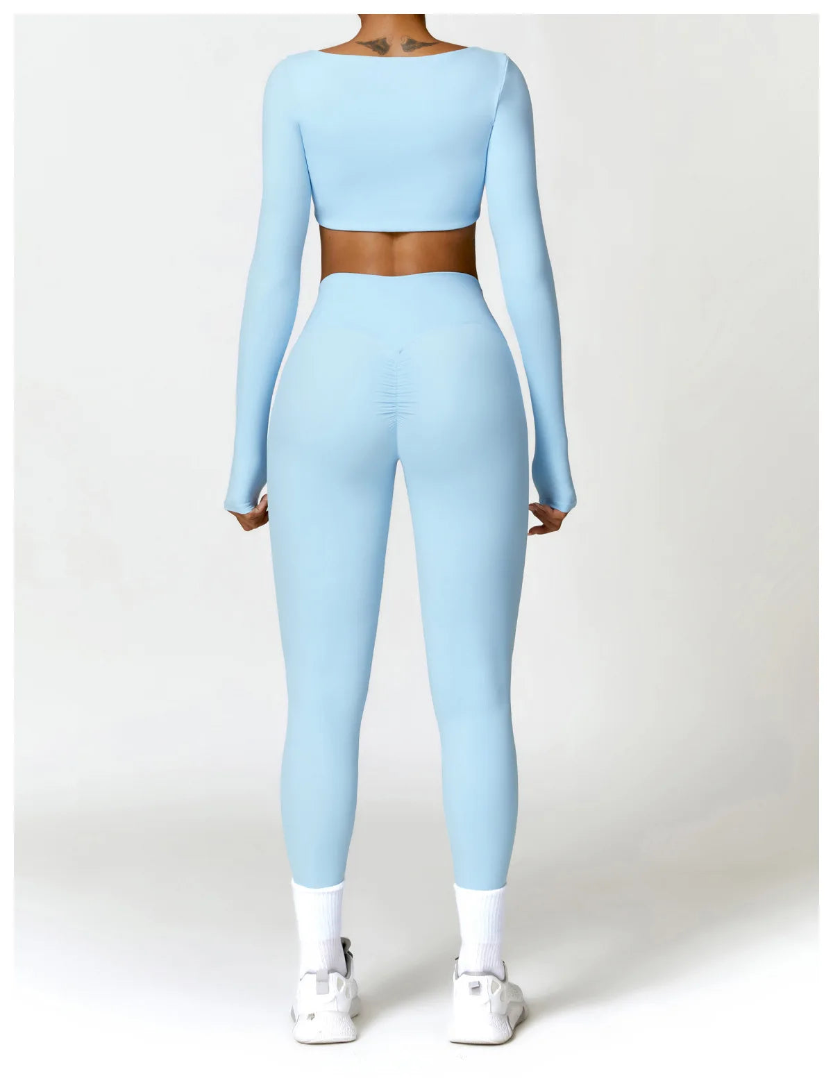 Long Sleeve Crop Top & High-Waist Leggings