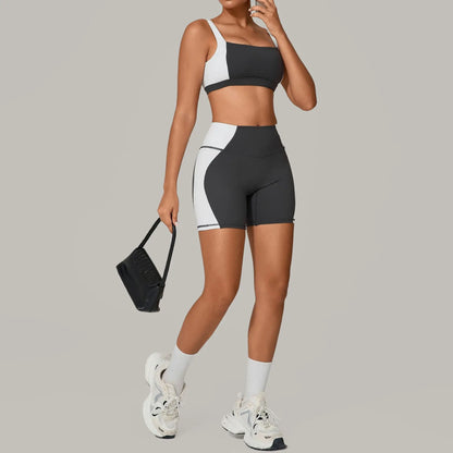 Women's Spliced Sports High Waist Yoga Set