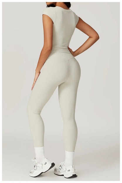 Short Sleeve Female Yoga Short Skirt Tracksuit