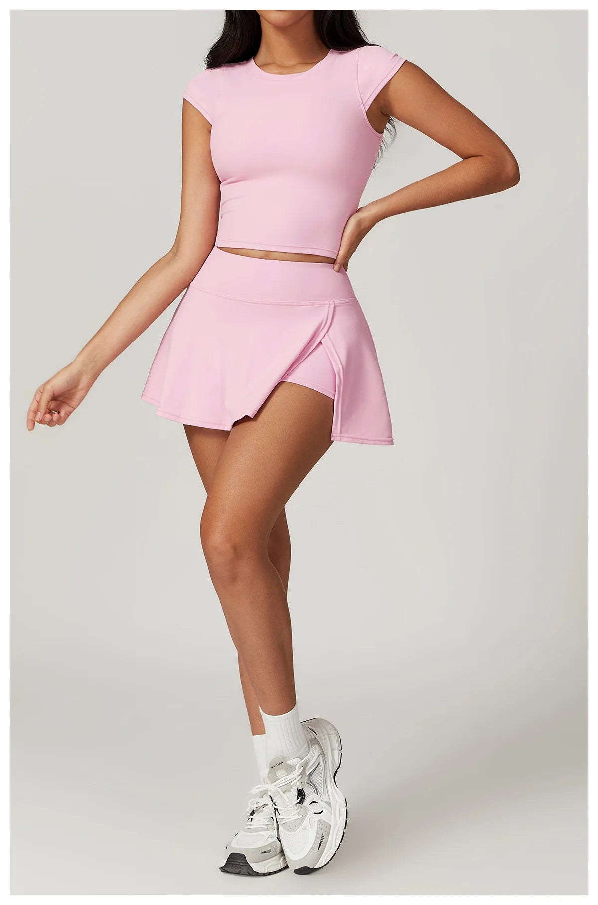 Short Sleeve Female Yoga Short Skirt Tracksuit