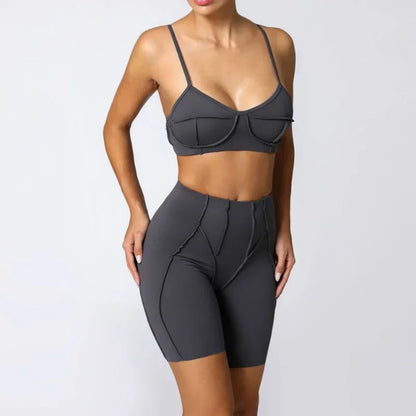 High Waisted Peach Hip Quick Drying Sports Bra Suits