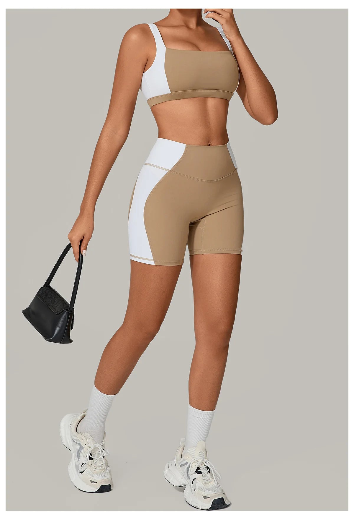 Women's Spliced Sports High Waist Yoga Set