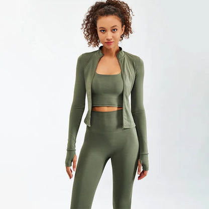 Zipper Long Sleeve Yoga Set