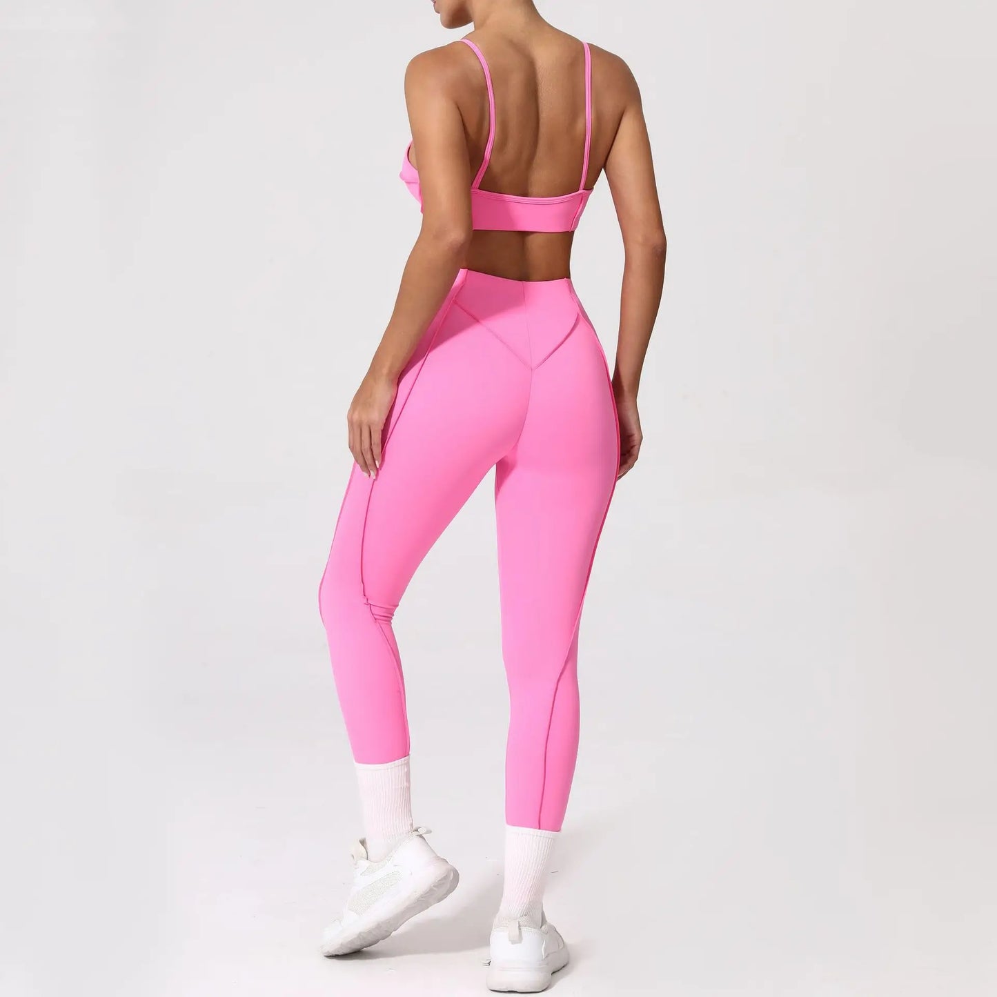 High Waisted Peach Hip Quick Drying Sports Bra Suits