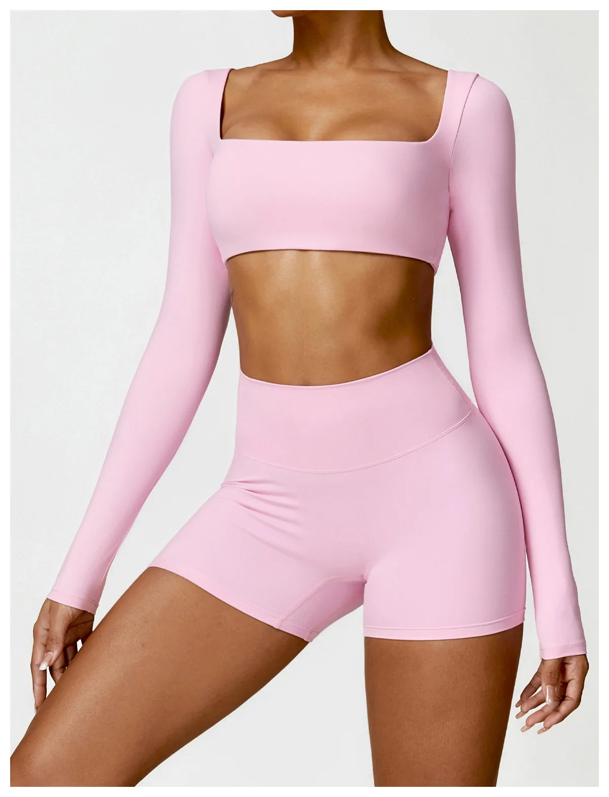 Long Sleeve Crop Top & High-Waist Leggings