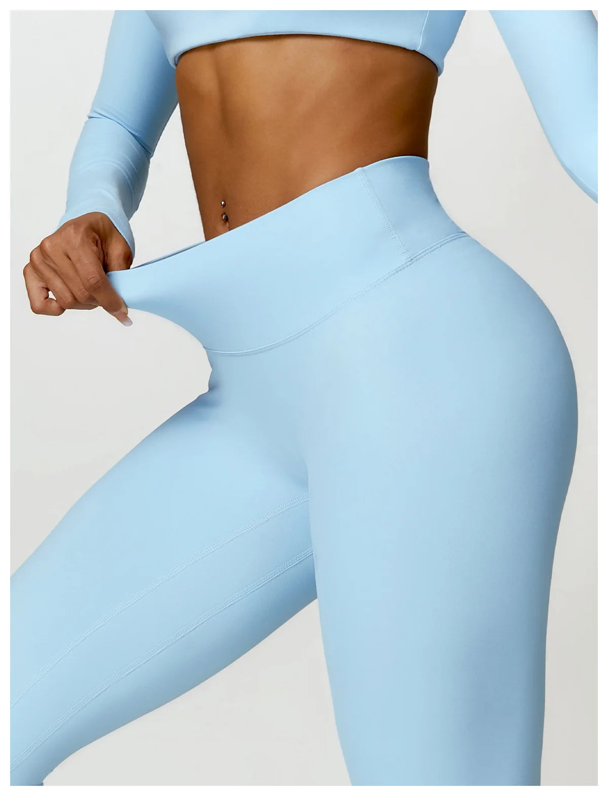 Long Sleeve Crop Top & High-Waist Leggings