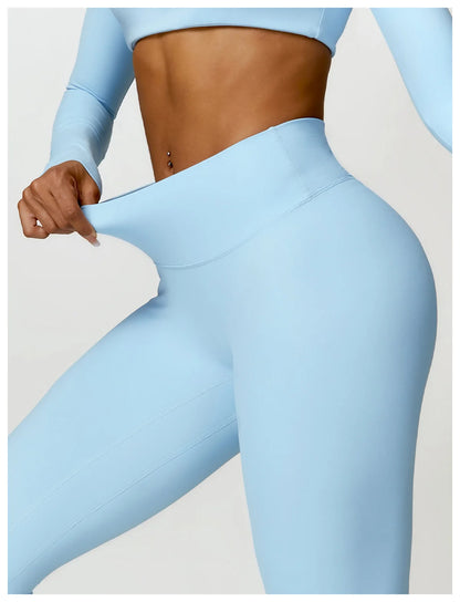 Long Sleeve Crop Top & High-Waist Leggings