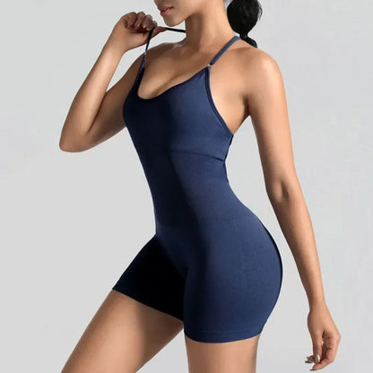 One Piece Cross Adjustable Sexy Fitness Jumpsuit