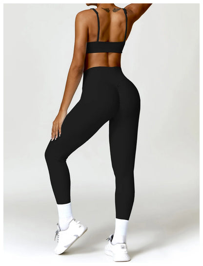 Long Sleeve Crop Top & High-Waist Leggings
