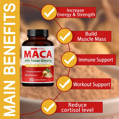 Maca and Ginseng Sports Supplement Capsules
