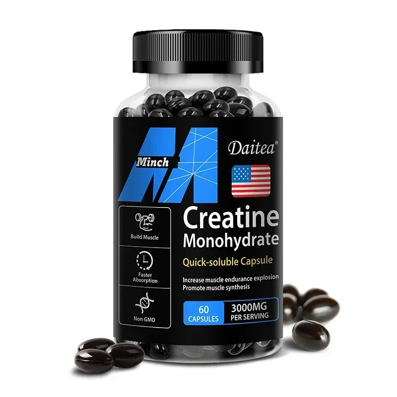 Creatine Monohydrate 3000mg Capsules for Fitness