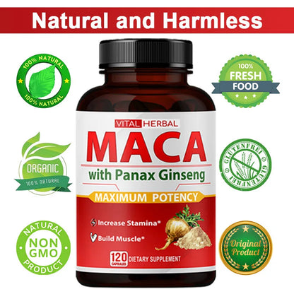 Maca and Ginseng Sports Supplement Capsules