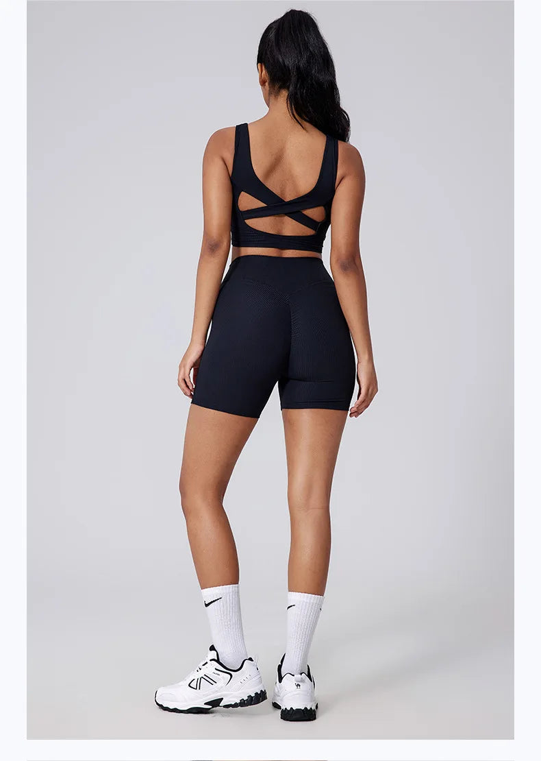 Seamless High Waist Ruching Gym Shorts