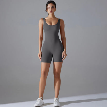 Hip Lift One-piece Backless Workout Jumpsuit Yoga Set
