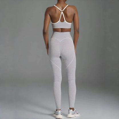 Seamless High Elasticity Yoga Bra Pants Set