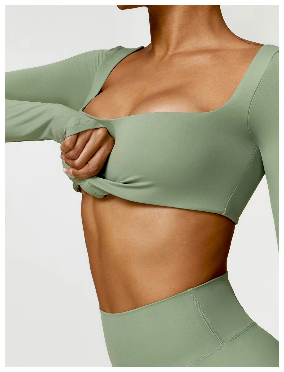Long Sleeve Crop Top & High-Waist Leggings