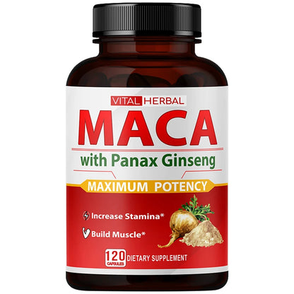 Maca and Ginseng Sports Supplement Capsules