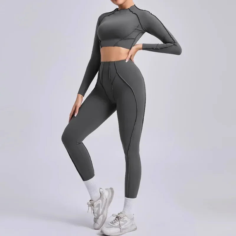 High Waist Skinny Breathable Seamless Yoga Set
