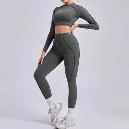 High Waist Skinny Breathable Seamless Yoga Set