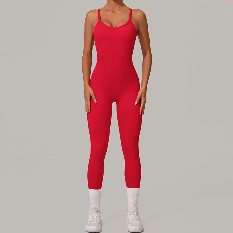 U-Neck Adjustable High-Waisted One Piece Bodysuit