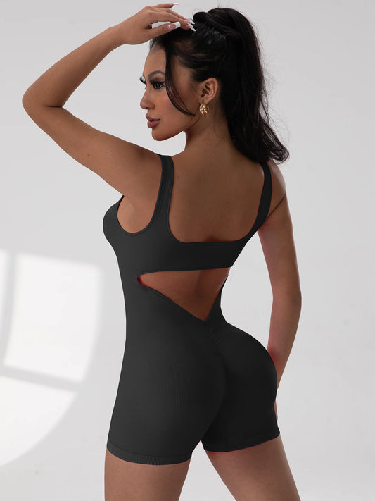 Backless Sleeveless Gym Jumpsuit