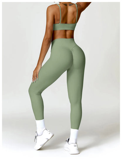 Long Sleeve Crop Top & High-Waist Leggings