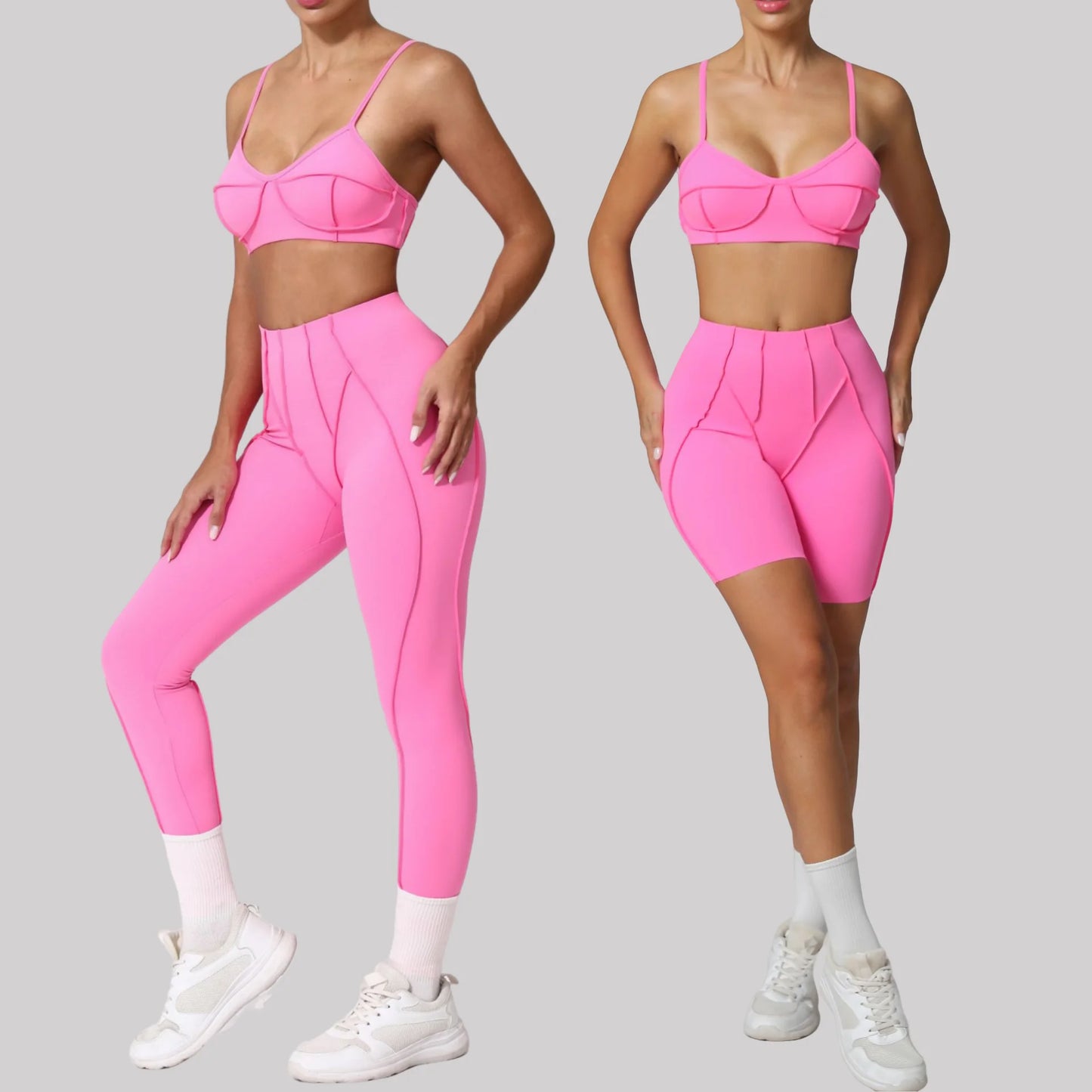 High Waisted Peach Hip Quick Drying Sports Bra Suits
