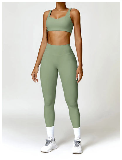 Long Sleeve Crop Top & High-Waist Leggings