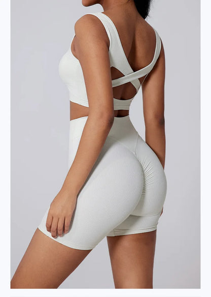 Seamless High Waist Ruching Gym Shorts
