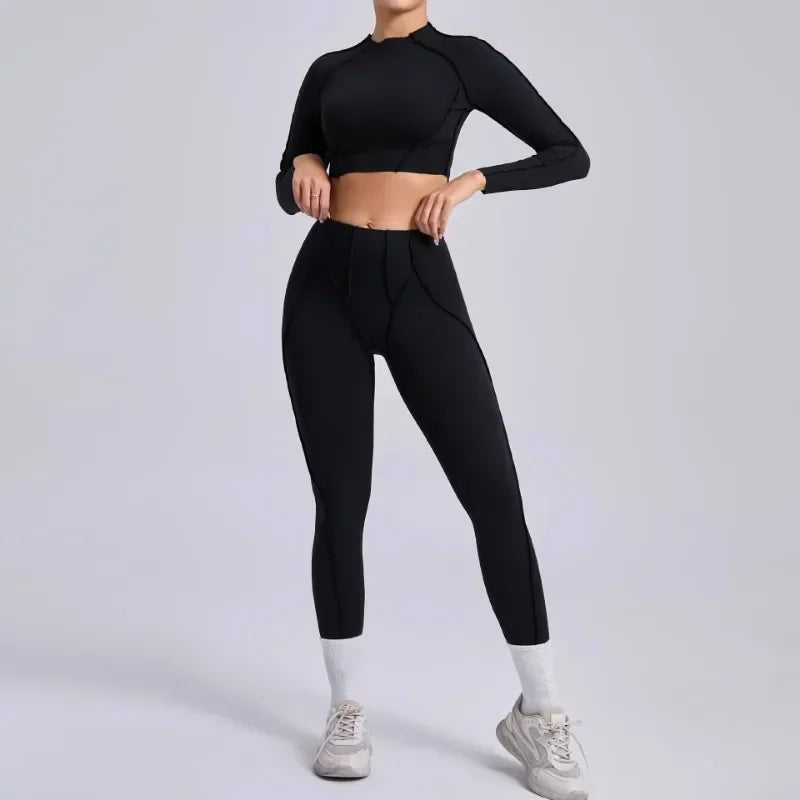 High Waist Skinny Breathable Seamless Yoga Set