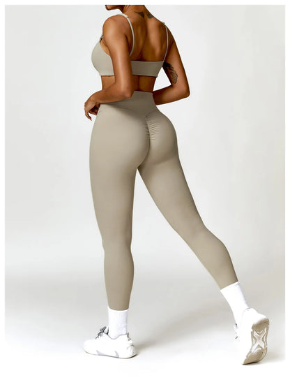 Long Sleeve Crop Top & High-Waist Leggings
