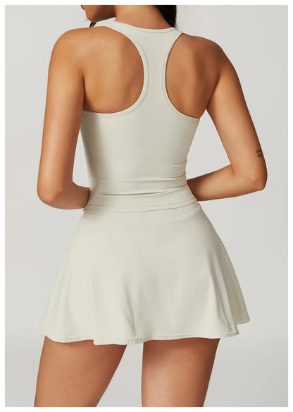 Short Sleeve Female Yoga Short Skirt Tracksuit