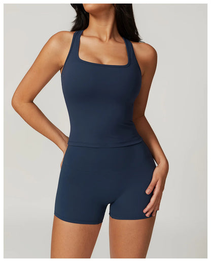 Short Sleeve Female Yoga Short Skirt Tracksuit