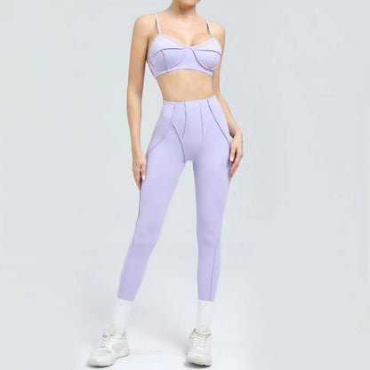 High Waisted Peach Hip Quick Drying Sports Bra Suits