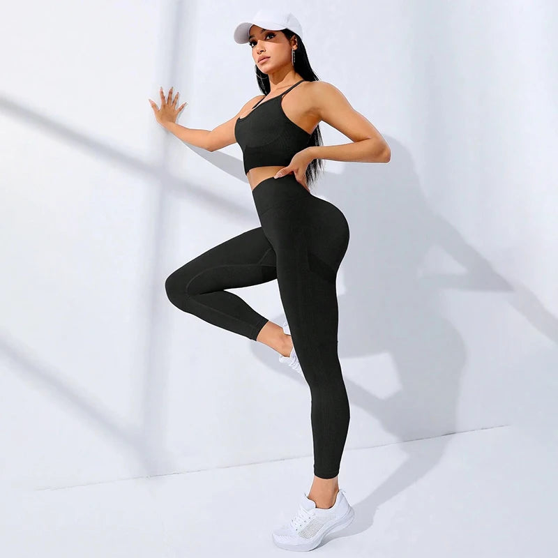 Seamless Breathable Bra Top Leggings Set