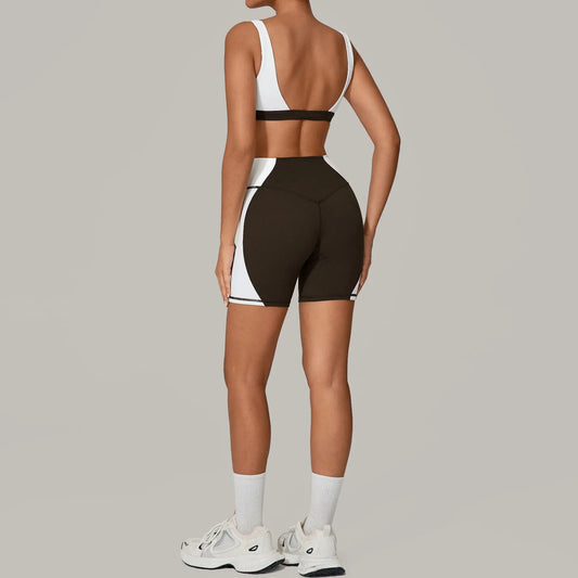 Women's Spliced Sports High Waist Yoga Set
