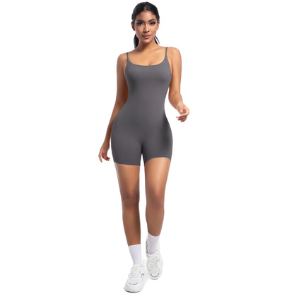 Seamless Jumpsuit Romper Backless Set