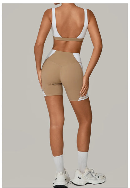 Women's Spliced Sports High Waist Yoga Set