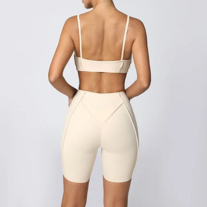 High Waisted Peach Hip Quick Drying Sports Bra Suits
