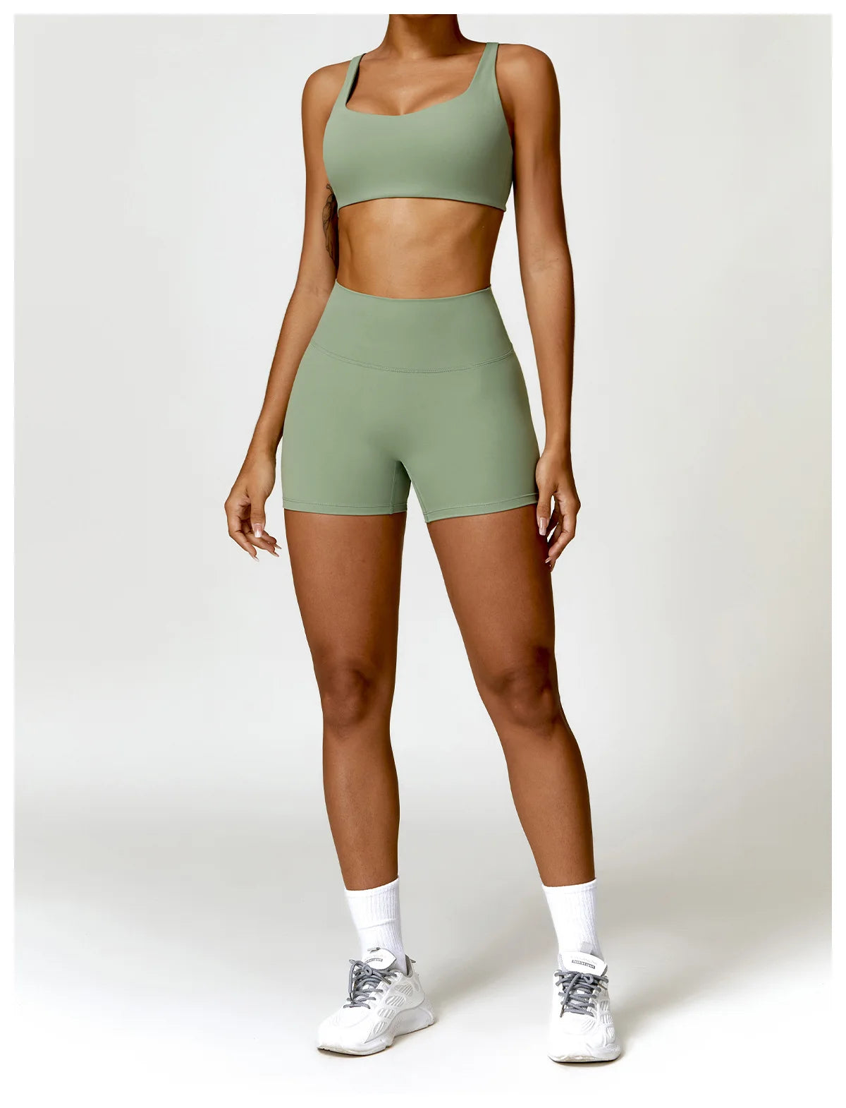 Long Sleeve Crop Top & High-Waist Leggings