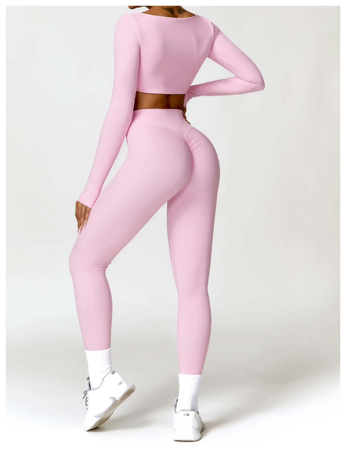 Long Sleeve Crop Top & High-Waist Leggings