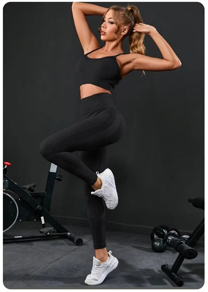 High Waist 2 Pieces Women's Seamless Tracksuit