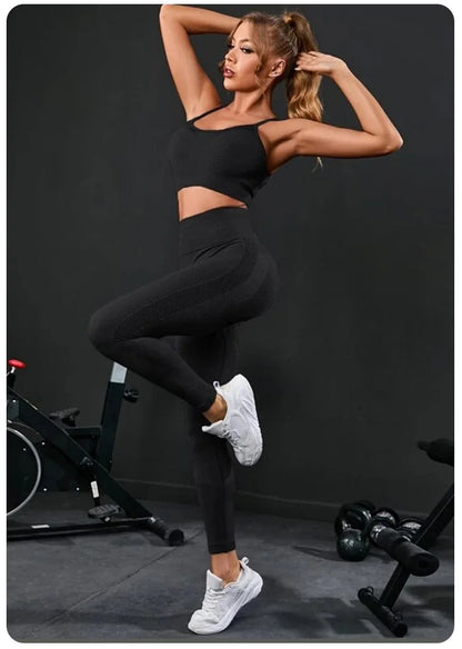 High Waist 2 Pieces Women's Seamless Tracksuit