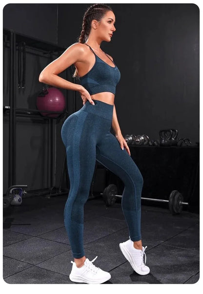 High Waist 2 Pieces Women's Seamless Tracksuit