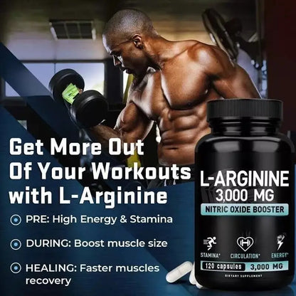 L-Arginine 3000mg Capsules for Muscle Growth and Energy
