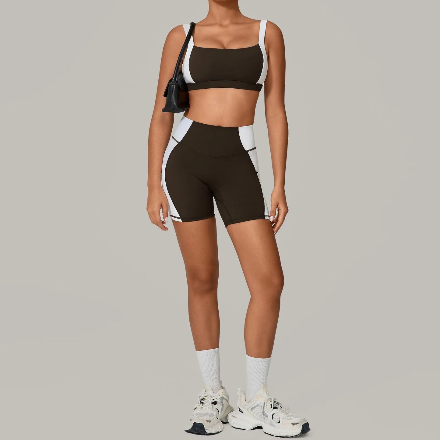 Women's Spliced Sports High Waist Yoga Set